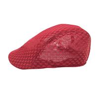 Bonnet Nuit Satin Boucle Femmes Respirant Confortable Automne bérets Nouvelles Casquettes de Baseball Melon Enfant (Red, One Size)
