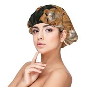 Bonnet orange en satin pour les chats, bonnet de cheveux pour dormir, bonnet de sommeil doux double couche en soie pour femme, cheveux naturels, cheveux bouclés tressés, cheveux longs