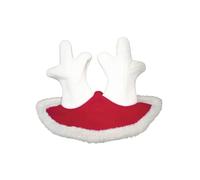 Bonnet oreilles Noël en forme de bois de renne - rouge, bordure blanc - Taille unique
