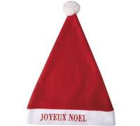 bonnet père noël brodé joyeux noël tissu rouge - ptitclown 19035 Rouge G