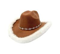 Bonnet Pere Noel Femme Chic- ChapeHiver Carnaval De Cowboy Western à Franges Festif pour Les Et Événements Champêtres 2026