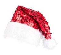 bonnet père noël sequins polyester rouge adulte - boland 13404 Rouge G