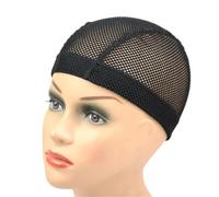 bonnet perruque Bonnet de perruque, 1 pièce, filet à cheveux en maille gros trous, grand bonnet noir for faire des perruques avec bande élastique ondulée(M)