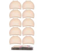 Bonnet Perruque Bonnet de perruque en nylon élastique respirant invisible for perruques dentelle, bonnet, for tous les jours, for vacances, unisexe(Beige 10Pcs)