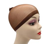 bonnet perruque Bonnet de perruque en nylon, filet à cheveux couleur chair, extensible, bout fermé, peau extra fine et respirante(1Bag Brown)