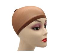 bonnet perruque Bonnet de perruque en nylon, filet à cheveux couleur chair, extensible, bout fermé, peau extra fine et respirante(12Bags Light Brown)