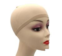 bonnet perruque Bonnet de perruque en nylon, filet à cheveux couleur chair, extensible, bout fermé, peau extra fine et respirante(6Bags Beige)