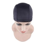 Bonnet Perruque Bonnet en for perruques, bonnet extensible avec large bande élastique (bonnet noir) Perruques de maquillage(10pc-black cap)