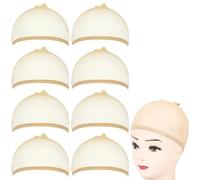 Bonnet Perruque Bonnets de perruque HD transparents et extensibles, bonnets de bas en nylon invisibles et fins, maintiennent vos cheveux en place, respirants, 8 pièces(Orange)