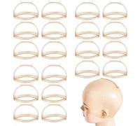 Bonnet Perruque Lot de 20 bonnets de perruque HD invisibles et ultra-fins for femmes, en nylon transparent et extensible, for perruques frontales en dentelle