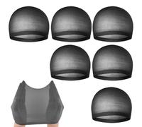 Bonnet Perruque Pour Femmes,Filet Noir Maillé | 6 Pièces De Chapeaux Perruques En Filet,pour Acteurs Cosplayeurs Fête Noël Festivals Musique Cosplay Danse Scène Photoshoot