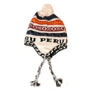 Bonnet péruvien authentique en Laine Naturelle Alpaga et acrylique tricoté Main au Pérou de façon Artisanale Taille 56-62cm extensible motifs inca Chullo Hiver Femmes Hommes ref.cusco (C1)