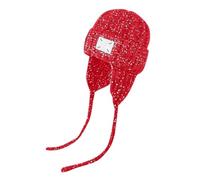 Bonnet Pilote Enfant en Laine Douce avec Oreilles Hiver Chaud Couvre-Chef Coloré pour Garçons et Filles (Red, One Size)
