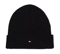 Bonnet Pima Tommy Hilfiger noir en coton biologique et cachemire Taille unique