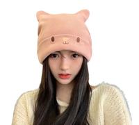 Bonnet Piscine Tissus Large Cheveux Long Women Men Girls Boys Teens Cute Cat Ear Knit Cable Rib Hat Cap Beanie Soft Cold Cozy Autumn Winter Women Beanie Cap For Outdoor Bonnet Vert (Pink, One Size)