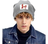 Bonnet Polaire Unisex Taille Unique Motif Canada Drapeau Classique Bonnet Extérieur Froid Extensible Doux Bonnet sans Visière Adolescent Léger Chaud Doublure Polaire Chaude Choix Idéal Automne Hiver