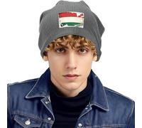 Bonnet Polaire Unisex Taille Unique Motif Hongrie Drapeau Classique Bonnet Extérieur Froid Extensible Doux sans Visière Léger Chaud Doublure Polaire Épaisse Antivent Protège Oreilles Respirant