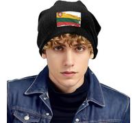 Bonnet Polaire Unisex Taille Unique Motif Lituanie Drapeau Bonnet Extérieur Froid Extensible Doux Bonnet Hiver sans Visière Adolescent Léger Chaud Bonnet Course Vélo Durable