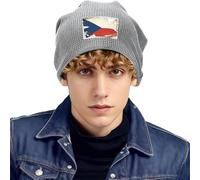 Bonnet Polaire Unisex Taille Unique Motif République Tchèque Drapeau Bonnet Extérieur Froid Extensible Doux Bonnet Hiver sans Visière Adolescent Léger Chaud Bonnet Course Vélo Durable