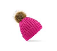 Beechfield Bonnet B412 épais avec Pop Pom en fausse fourrure