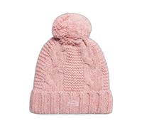 Superdry Bonnet pompon en mailles torsadées femme Rose TU