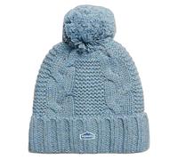 Bonnet pompon en mailles torsadées femme Superdry Bleu TU