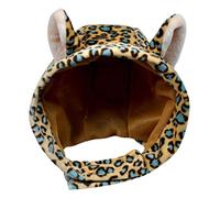 Bonnet pour chat avec oreilles en forme d'animal mignon doux et confortable - Accessoires de costume en peluche sans danger pour les animaux - Chapeau de costume pour animal domestique uniquement