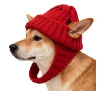 Bonnet pour chat, avec trous d'oreille, en tricot doux, pour l'extérieur, par temps froid, pour chats, chiots, petits, moyens et grands, séance photo, camping, maison, voyage, fête