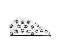Bonnet pour cheveux secs en velours corail motif patte de chien pour femme - Pratique pour la maison, les voyages et les fêtes à la piscine. Parfaitement pensé