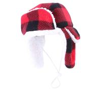 Bonnet pour chien - Avec cache-oreilles réglables et motif à carreaux - Bonnet Trapper pour chien avec protection des oreilles - Pour chiots et chatons de toutes tailles par temps froid pour les