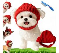 Bonnet pour Chien en Tricot Rouge 2026 avec Rabats d'oreille, Bonnet pour Chien pour chienes, Bonnets pour Chiens Rouge Cher, Chaleur Confortable, pour l'hiver, Petits Chiens/Chats (Gray)