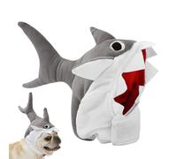 Bonnet pour costume de requin : bonnet en laine de qualité pour animaux, accessoire adorable pour vêtements pour animaux de compagnie, tissu chaud et confortable, sangle réglable, motif chaton mignon