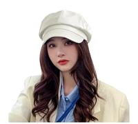 Bonnet pour enfant en cuir Newsboy Cabbie Bonnet d'hiver pour femme Béret Chapeau Cabbie Chapeau de peintre Casque de ski Oreilles, beige, taille unique