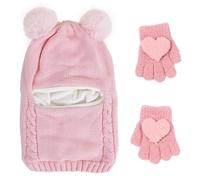 Bonnet Pour Enfants 1 Pièce Et 1 Paire De S Tricotés, Bonnet Chaud Pour Enfants, Bonnet Tricoté Pour Enfants, Fournitures D'Hiver Chaudes Pour Enfants