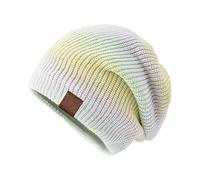 Bonnet pour Femme Bonnet d'hiver Thermique en Tricot côtelé tricotée pour l'hiver Thermique Couleur dégradée Chapeau épais et épais Design Polyvalent Normal (Yellow, One Size)
