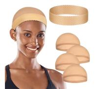Bonnet Pour Perruque 1 bonnet en silicone et 4 bonnets de perruque nylon extensible antidérapant for femmes, à extrémité fermée doux respirants