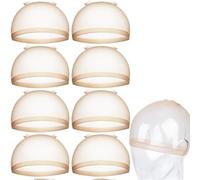 Bonnet Pour Perruque Bonnets de perruque HD transparents et extensibles, bonnets bas en nylon invisibles fins, maintiennent vos cheveux place, respirants, 8 pièces(RED)