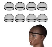 Bonnet Pour Perruque Bonnets de perruque longs, bonnets tissage à extrémité ouverte, for femmes, noir(8pcs)