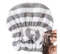 Bonnet pour sécher les cheveux - Bonnet pour cheveux secs, serviette sèche cheveux en polaire corail doux | pour sécher les cheveux, serviette absorbante rayée pour capell