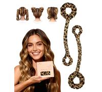 BONNET QUEEN Bigoudi Sans Chaleur Bigoudi En Satin Boucles Sans Chaleur Rouleaux À Cheveux Pour Femmes Boucles Sans Chaleur Pendant La Nuit Moyen, Léopard