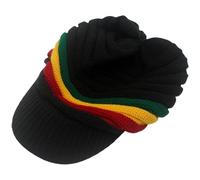 Bonnet Rasta en Tricot Reggae Jamaïcain Bonnet Tricoté Arc-en-Ciel Bonnet Hippie Bonnet Tête De Mort Bonnet Slouchy Automne Hiver Casquette
