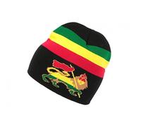 Bonnet Rasta Lion Fashion Vert Jaune Rouge - Taille Unique - Noir