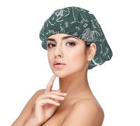 Bonnet réversible double couche en satin pour cheveux bouclés Formule de sommeil Théorie de mathématiques Leçon de mot Bonnet pour tresses cheveux bouclés Bonnet en satin, noir, taille unique