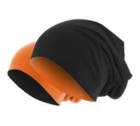Bonnet Reversible Jersey Noir - Orange Fluo MAS…