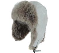 Bonnet russe coupe-vent unisexe, casquette antibruit en peluche pour l'hiver pour la randonnée, le ski, l'escalade, la pêche, la chasse, taille : 54-59cm, couleur : gris blanc