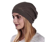 Bonnet russe pour femme - Bonnet de pull creux pour hommes et femmes - Laine tricotée - Coton chaud - Décontracté - Doux - Léger - Course - Adulte - Bonnet nain - Unisexe - Jaune, gris, taille unique