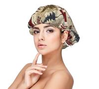 Bonnet rustique en satin de soie pour femme endormie, double couche réglable, bonnet de nuit pour cheveux bouclés