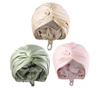 Bonnet Satin Bonnet Bonnet pour dormir 2pcs Femmes Double couche Bonnet en satin avec boucle réglable Boucle Soft Imitation Bonnet Bonnet Léger Sleep Night Cap pour fille Femmes Hair Care Style