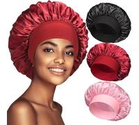 Bonnet Satin Cheveux Nuit, 2 PCS Bonnet De Nuit Satin, Bonnet Soie Cheveux Nuit Bonnet Cheveux Nuit Pour Femmes Cheveux Longs Cheveux Bouclés