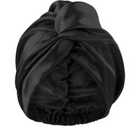 Bonnet Satin Cheveux Nuit Noir pour Dormir avec des Tresses Silk Bonnet Soie Femme Gardant la Tête Respirante et Sèche Noble pour Dormir sans Friction Charlotte Cheveux Soie